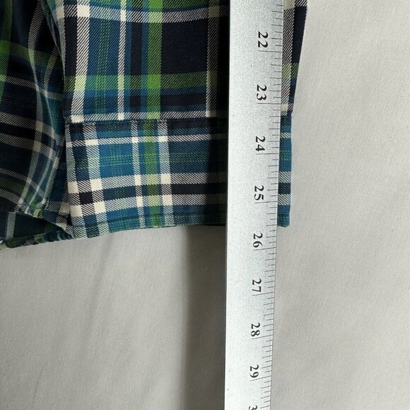 Eddie Bauer Shirt Mens Size L Tartan Plaid Utility Button Down Long Sleeve Green - Picture 10 of 11